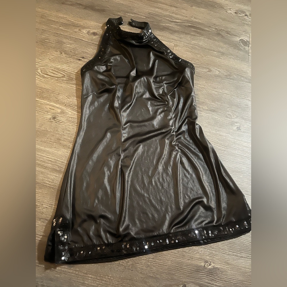 Wet Seal backless black mini dress with sequins